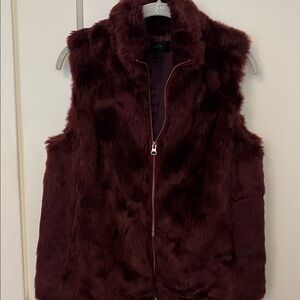 J. Crew Women’s Faux Fur Vest Burgundy size xtra-small
